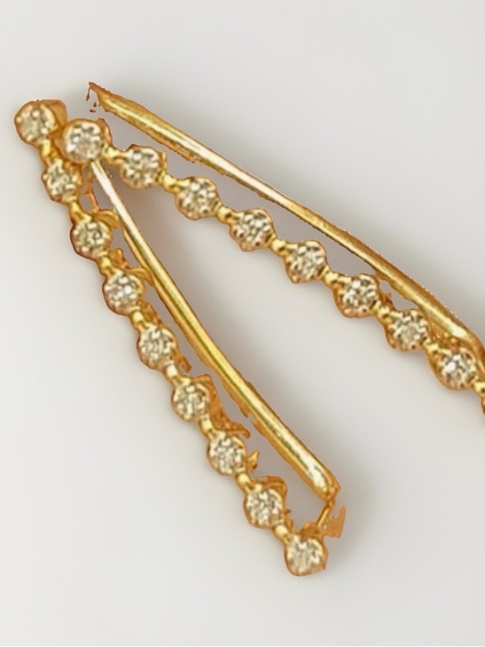 Real 14k Yellow Gold .05 ctw White Natural Diamond Ear Climbers | Fine Jewelry